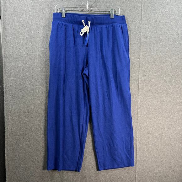 Candace Cameron Bure Terry Cloth Crop Beach Pant Clematis Blue Petite Medium - Picture 1 of 9